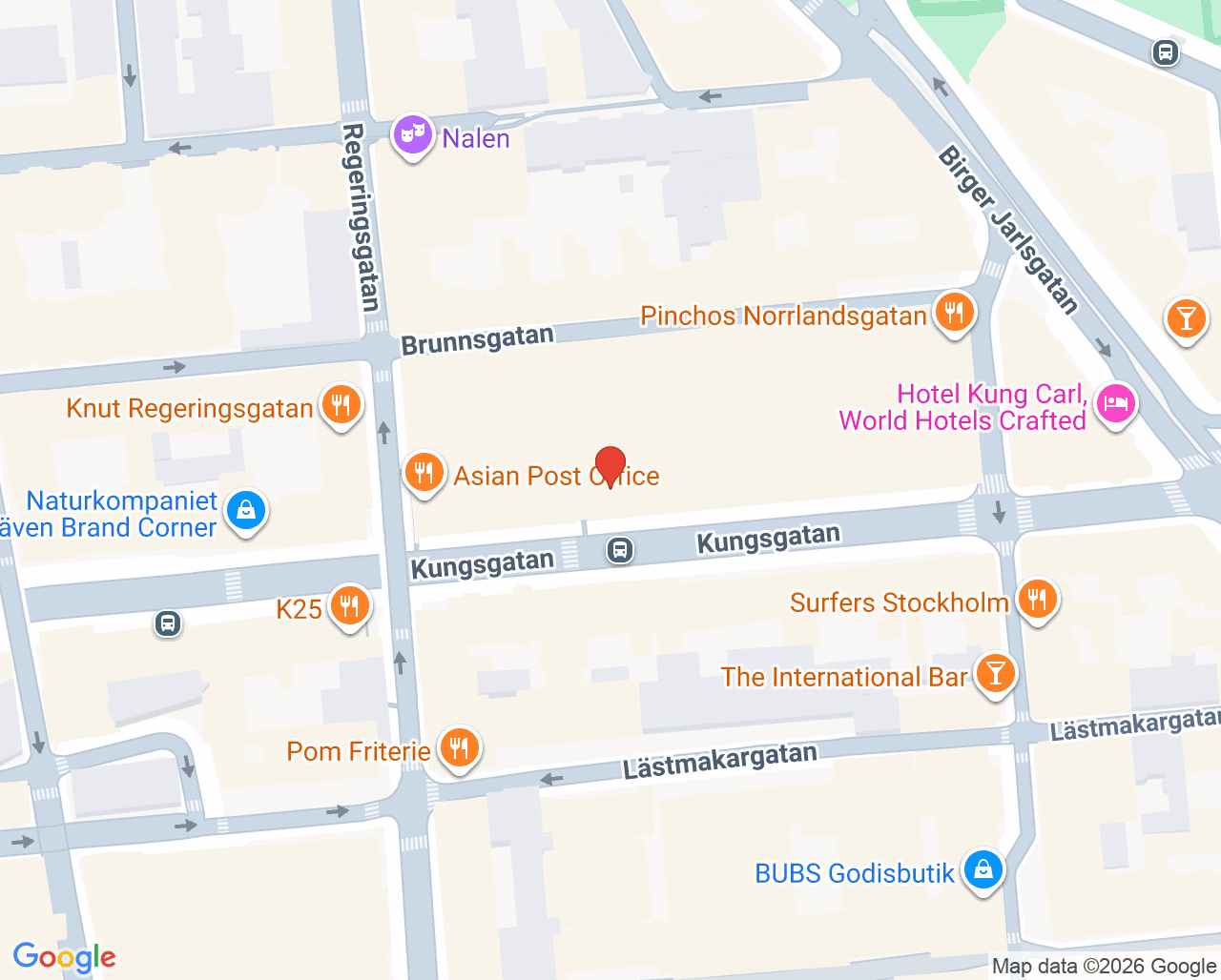 Karta till Heart Clinic Stureplan