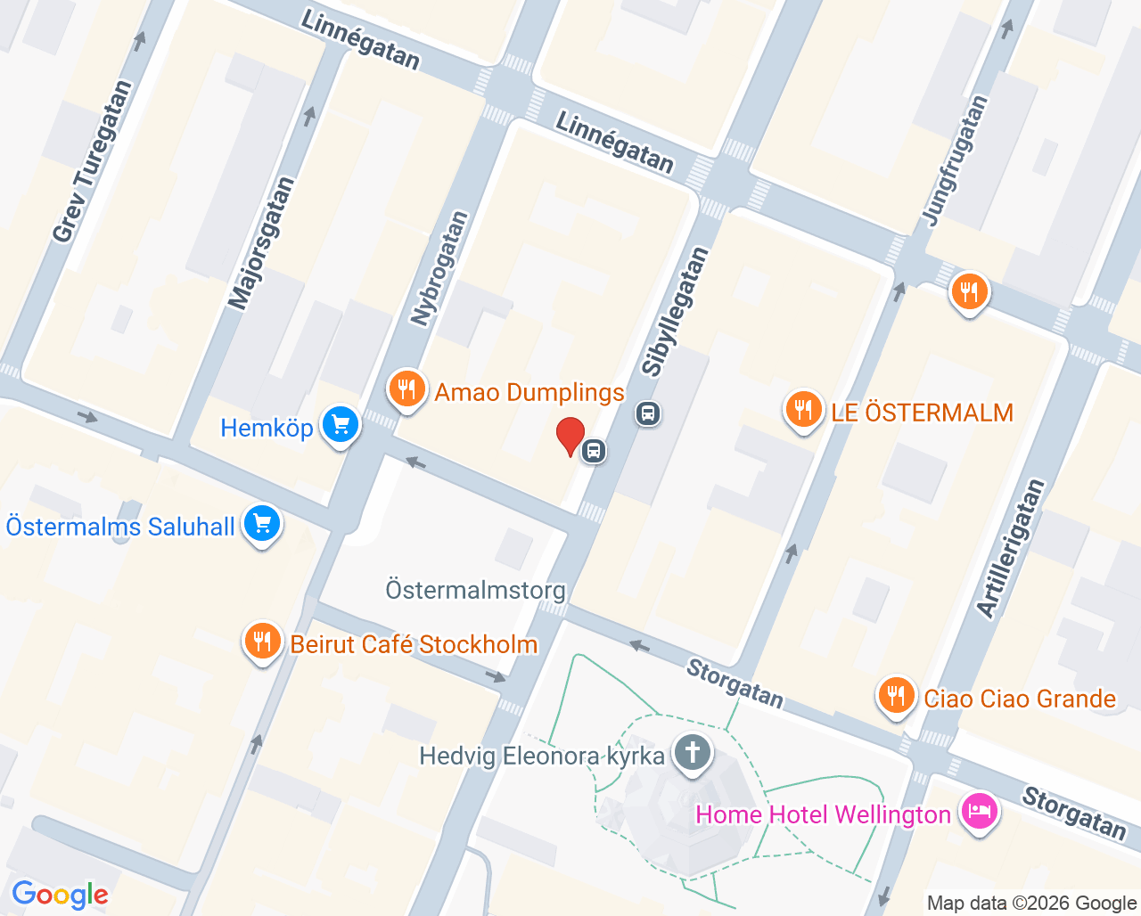 Karta till Tandläkare Juha Veijalainen, Östermalm