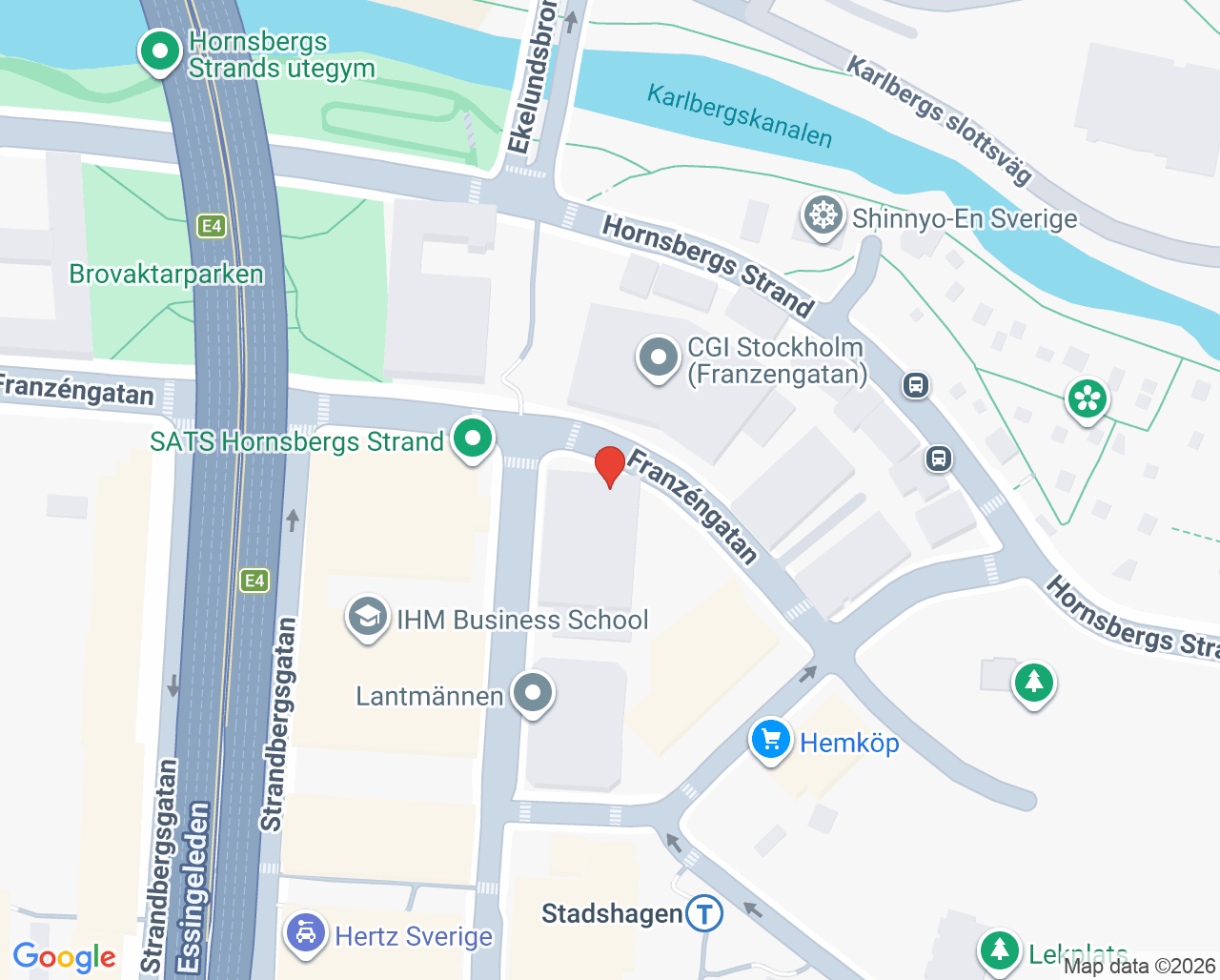 Karta till Fysiokliniken Kungsholmen - Fysab Specialiserad fysioterapi, Norrmalm