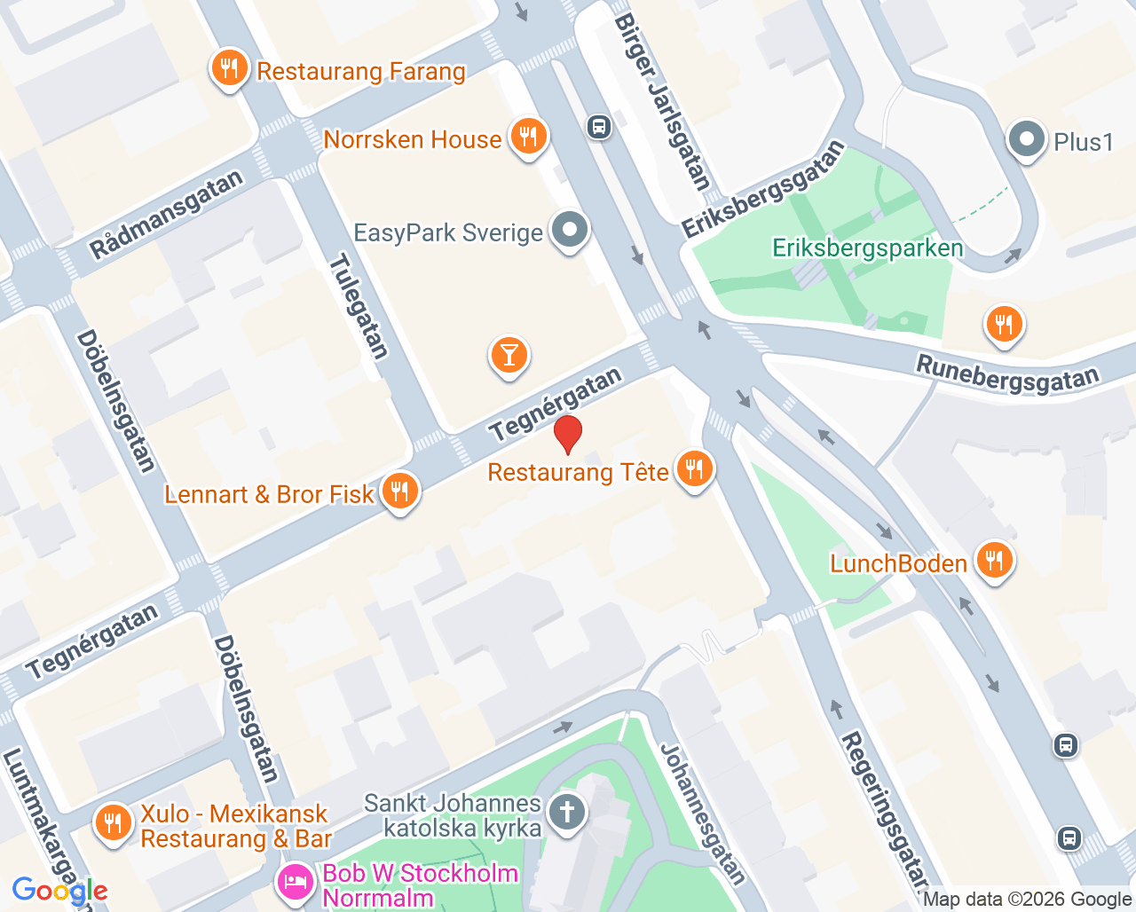 Karta till Tandestetik Stockholm