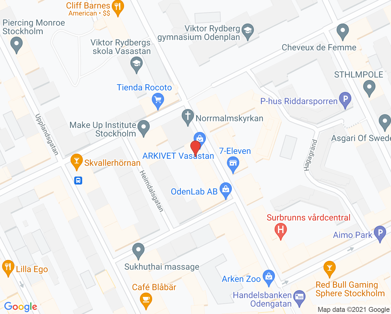Karta till Medical Fysioterapi Norrmalm - Gisela Stiewe, Stockholm Norrmalm