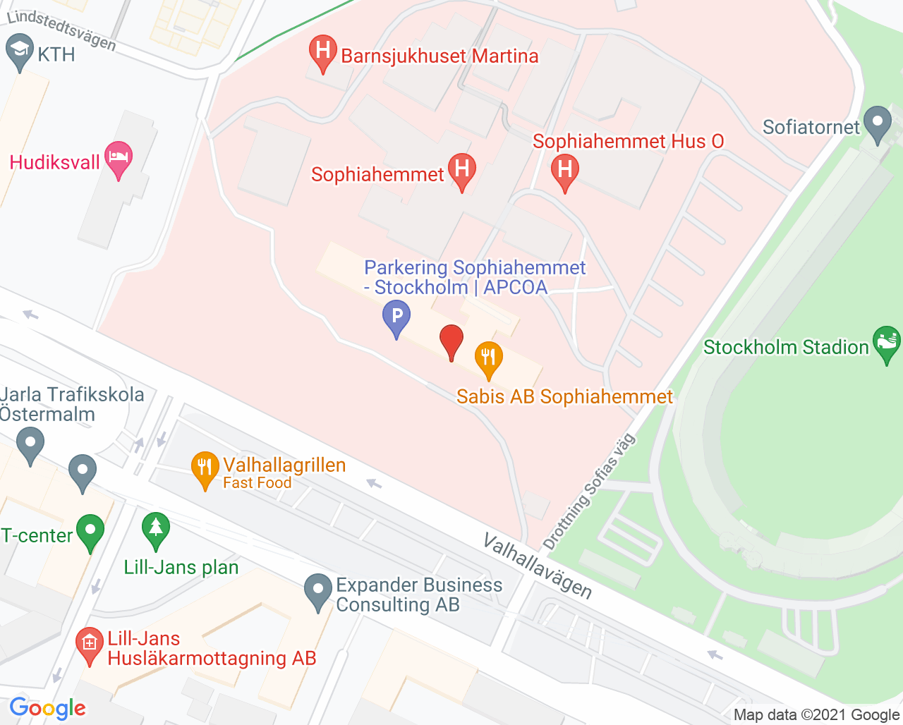 Karta till Capio Artro Clinic - Ann-Christin Brattsell, Östermalm