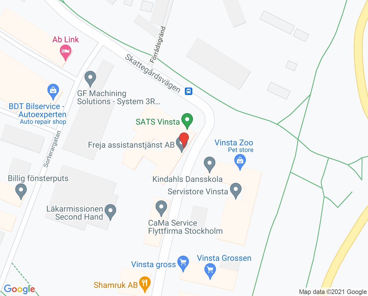 Karta till Tre Tandläkare, Vällingby