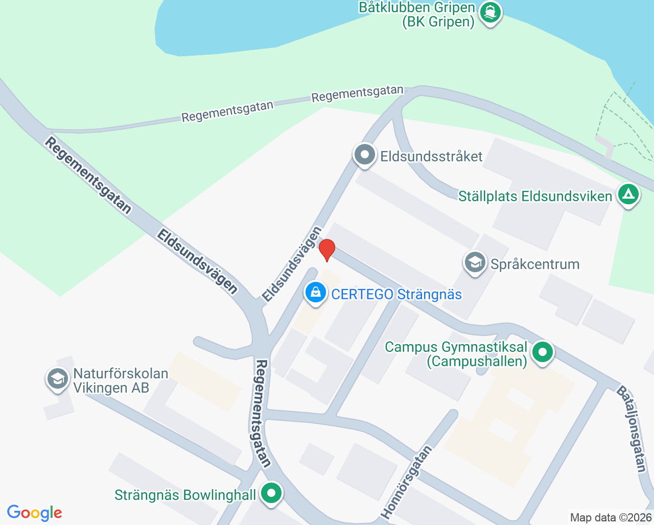Karta till Dr Roger Andersson familjeläkarmottagning, Strängnäs