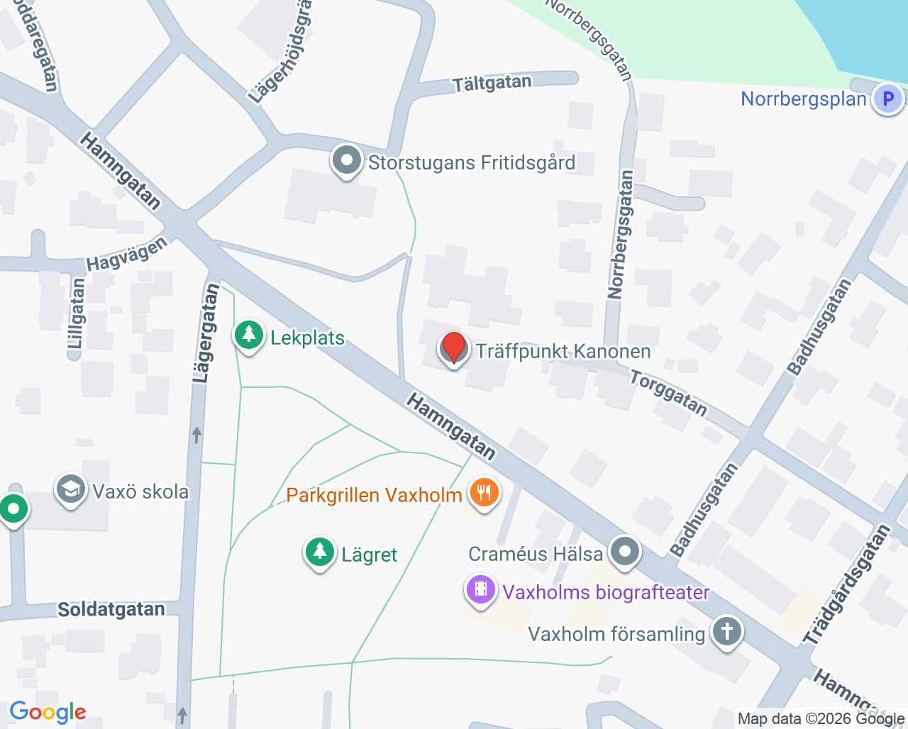 Karta till Jessicas Glad Fot Vaxholm