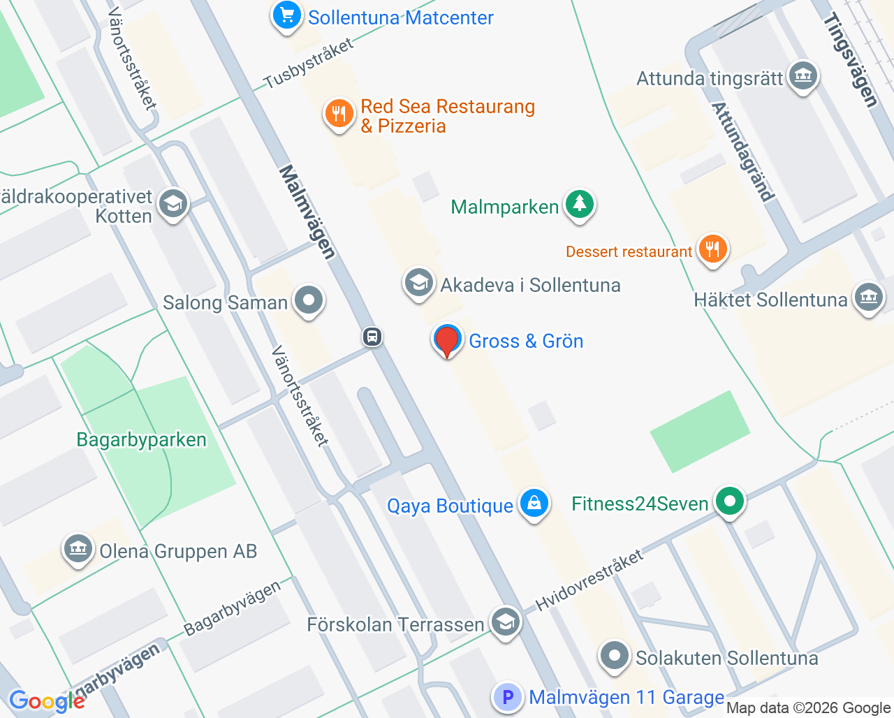 Karta till Tureberg, Mama Mia Sollentuna Barnmorskemottagning