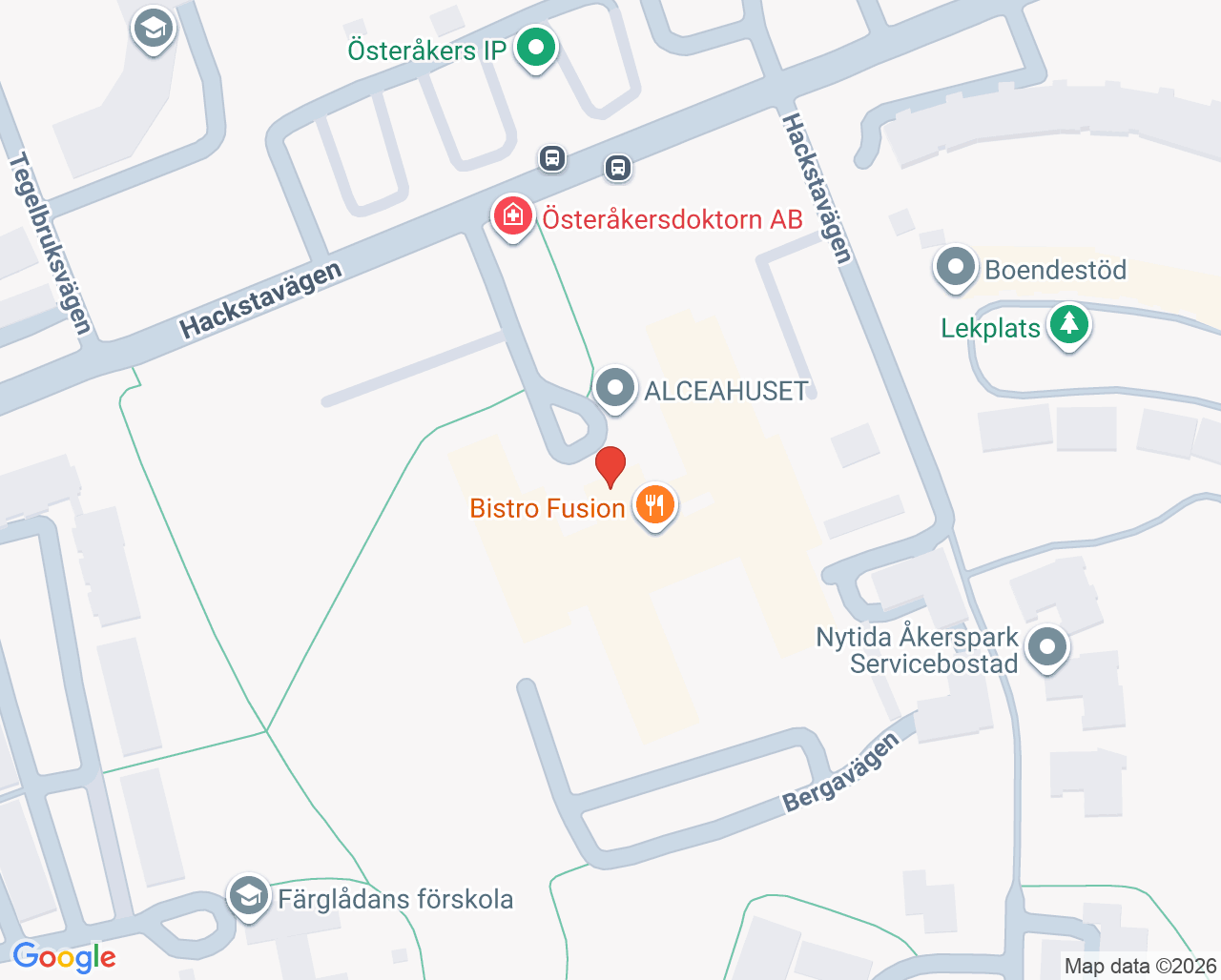 Karta till PRIMA Åkersberga Psykos