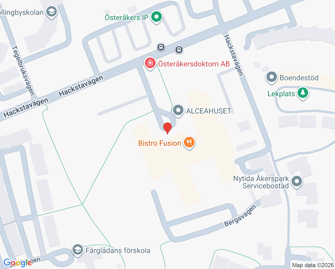 Karta till HSL Österåkers kommun