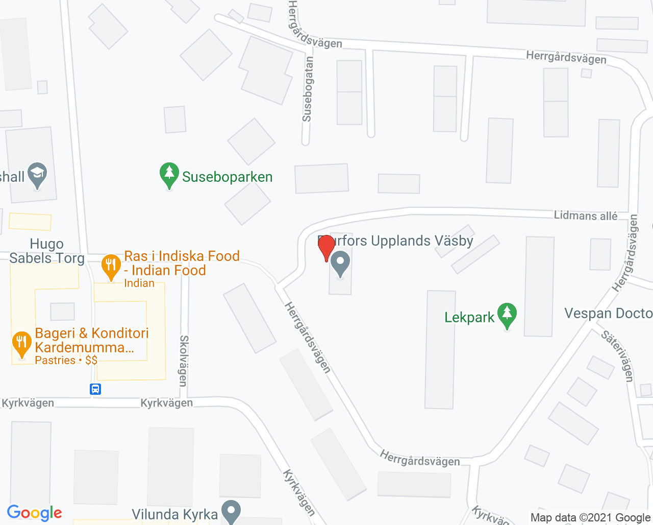 Karta till Leg tandläkare Izabela Pettersson, Upplands Väsby