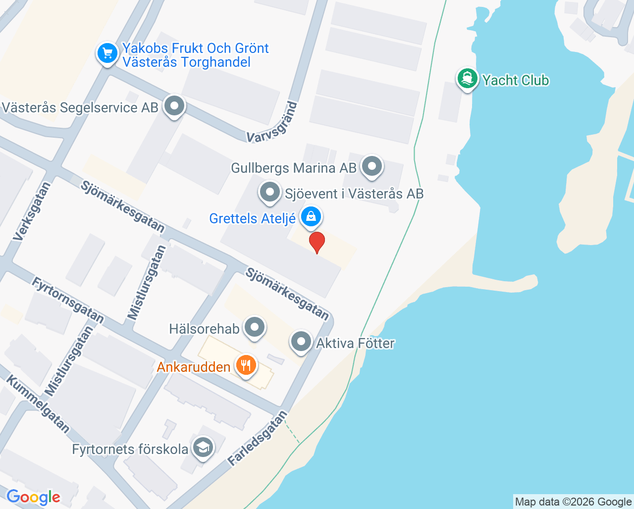 Karta till Aktiva Fötter Västerås AB