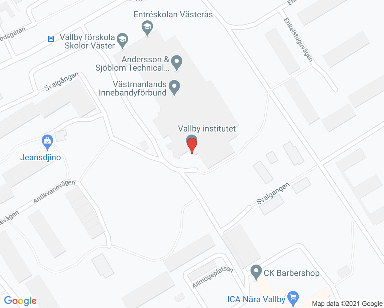 Karta till Neurologiskt träningscenter, Privata fysioterapeuter
