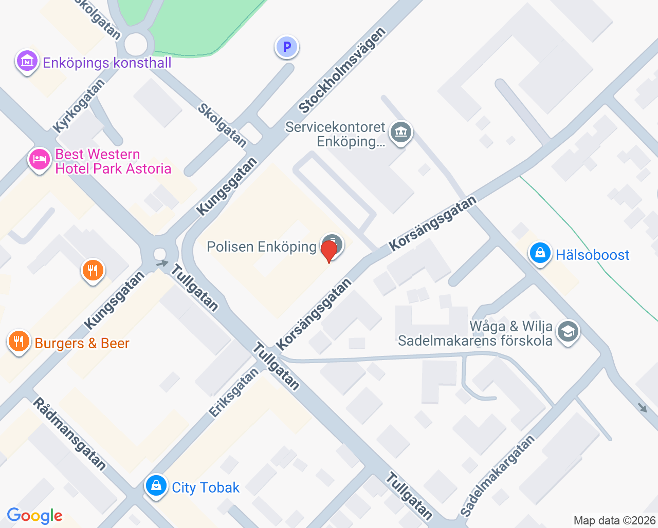 Karta till Susannes fotvård i Enköping AB