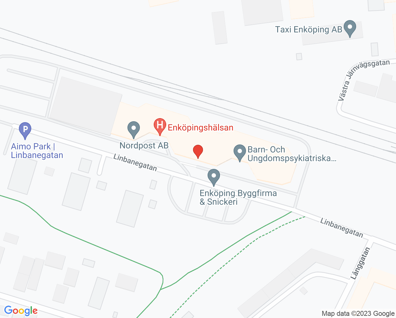 Karta till Barn- och ungdomshälsan i Enköping