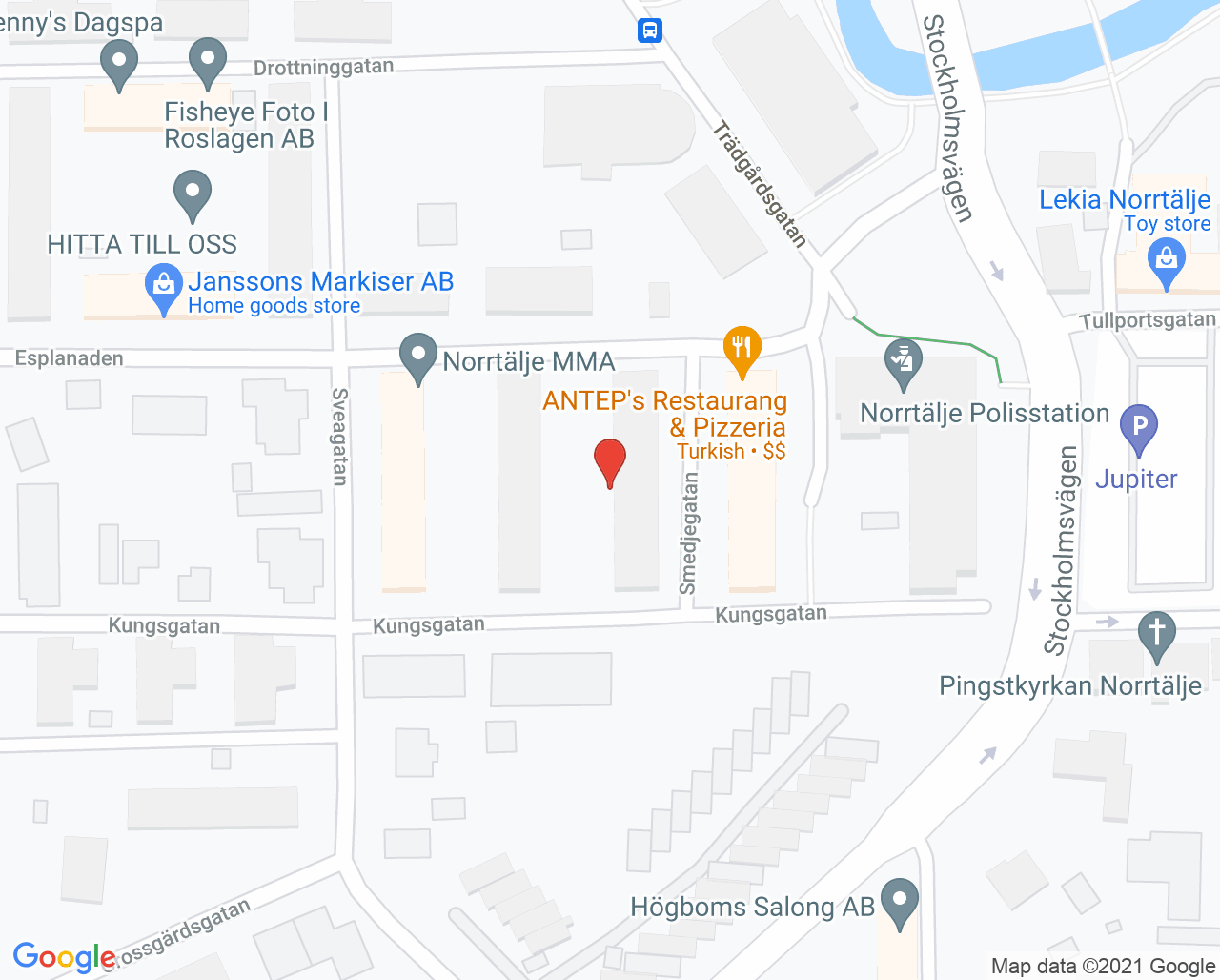 Karta till Darius Tandläkarpraktik AB, Norrtälje