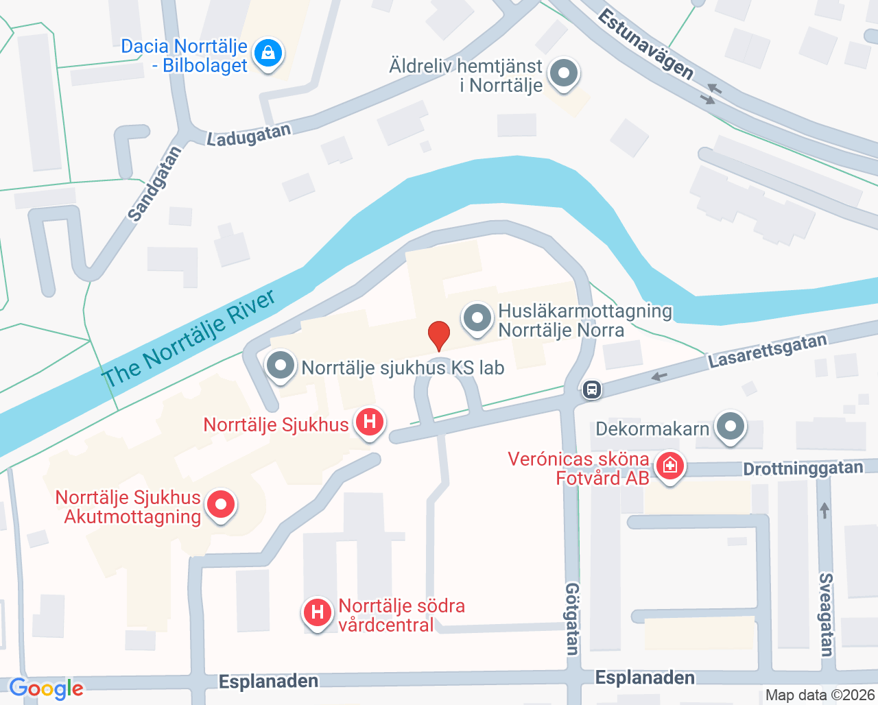 Karta till Rehabilitering Specialist Fysioterapi