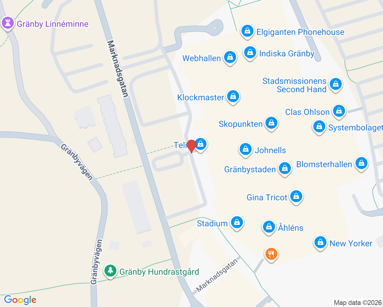 Karta till Uppsala Spa & Fotvård, Gränbystaden Uppsala