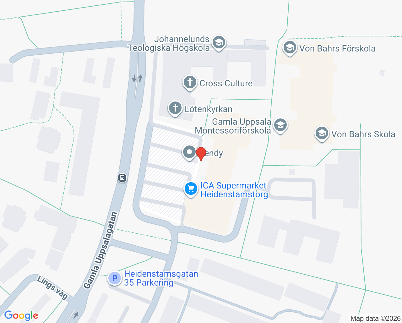 Karta till MamaMia Nyby BMM, Uppsala