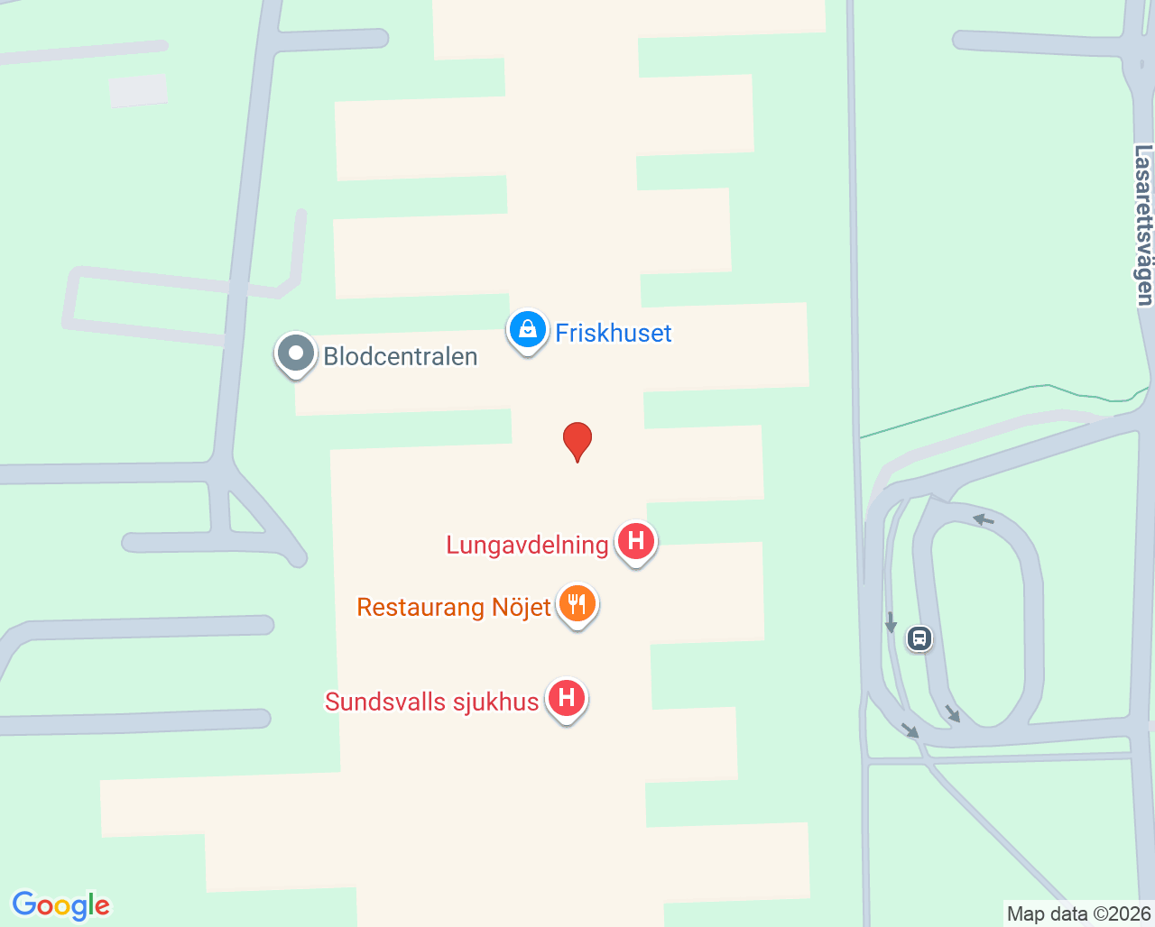 Karta till Hörcentralen Sundsvall