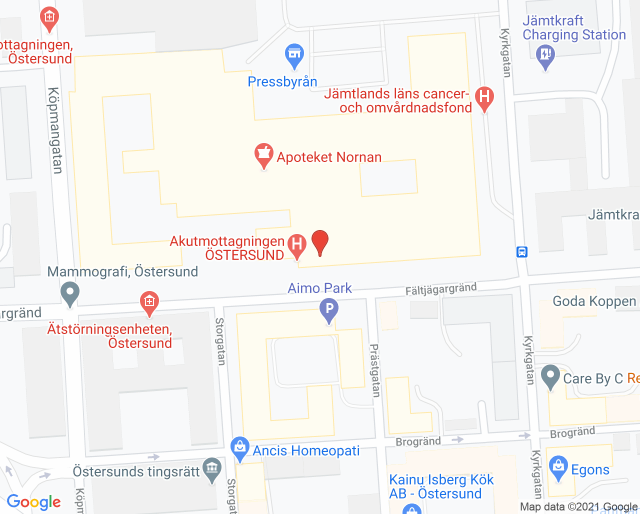 Karta till Akuten, Östersund