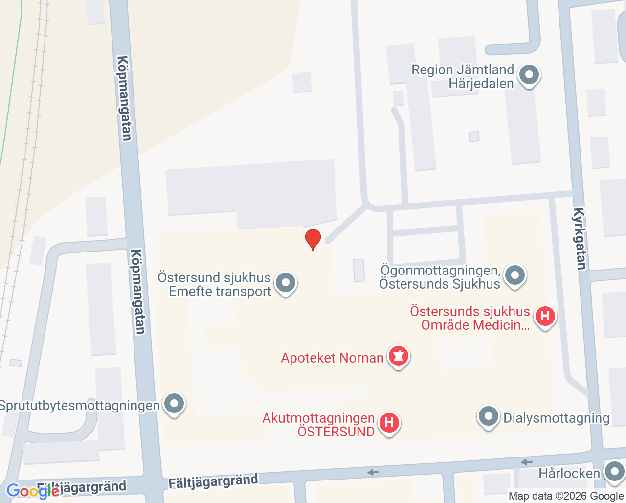 Karta till Syncentralen, Östersund