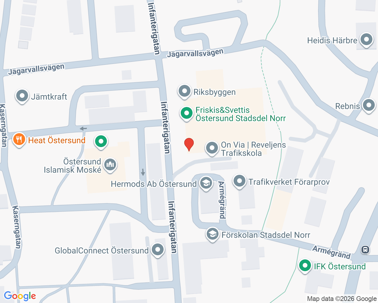Karta till FysioT3-Terapeut Träning Team AB, Östersund