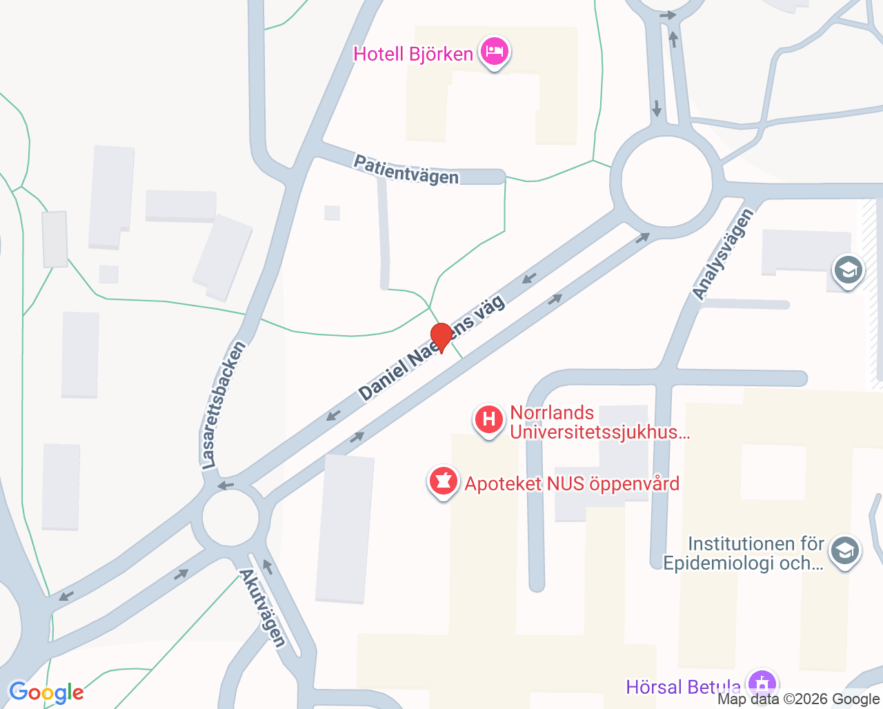 Karta till Parodontologi Umeå