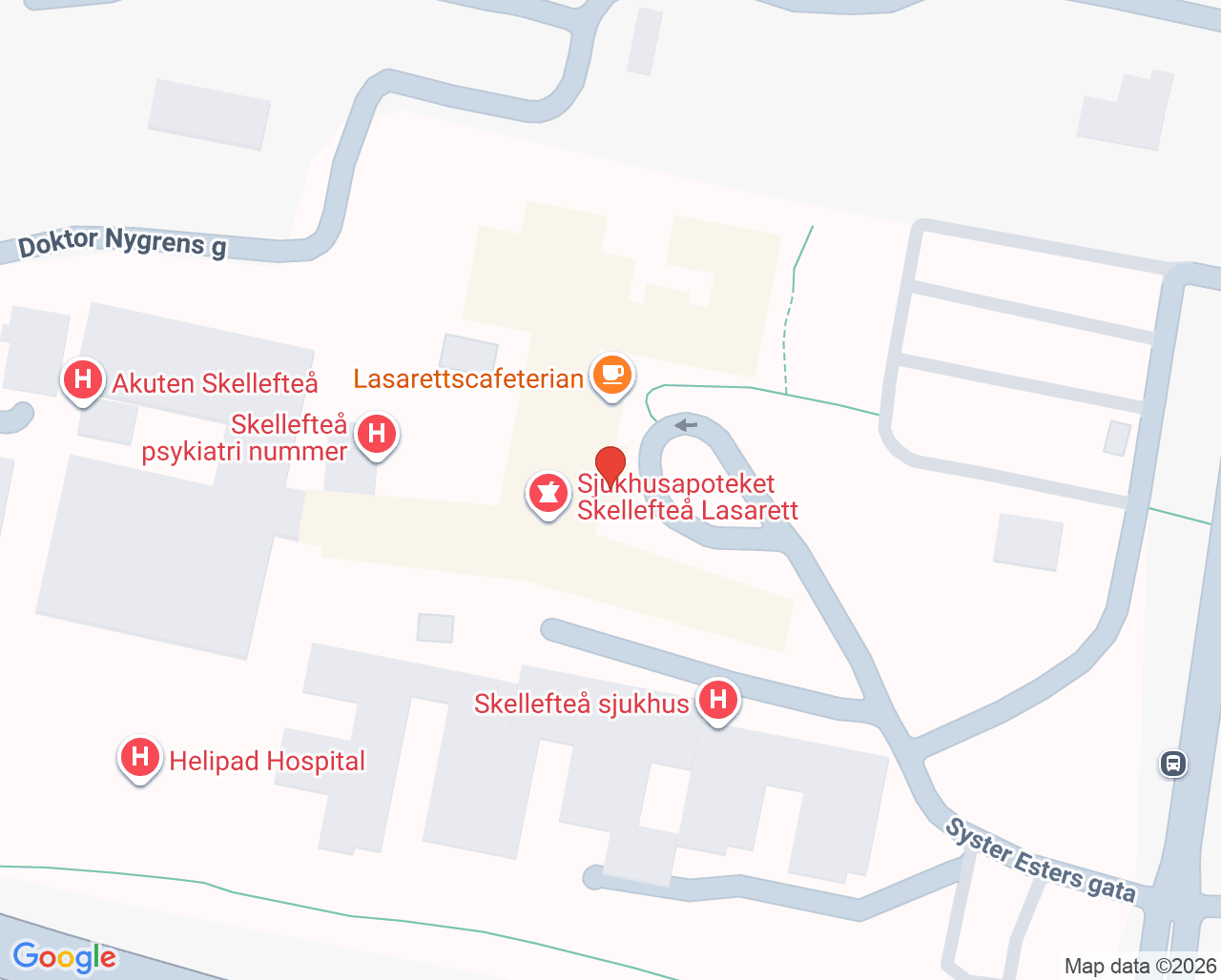Karta till Barnlöshetsmottagning Västerbotten