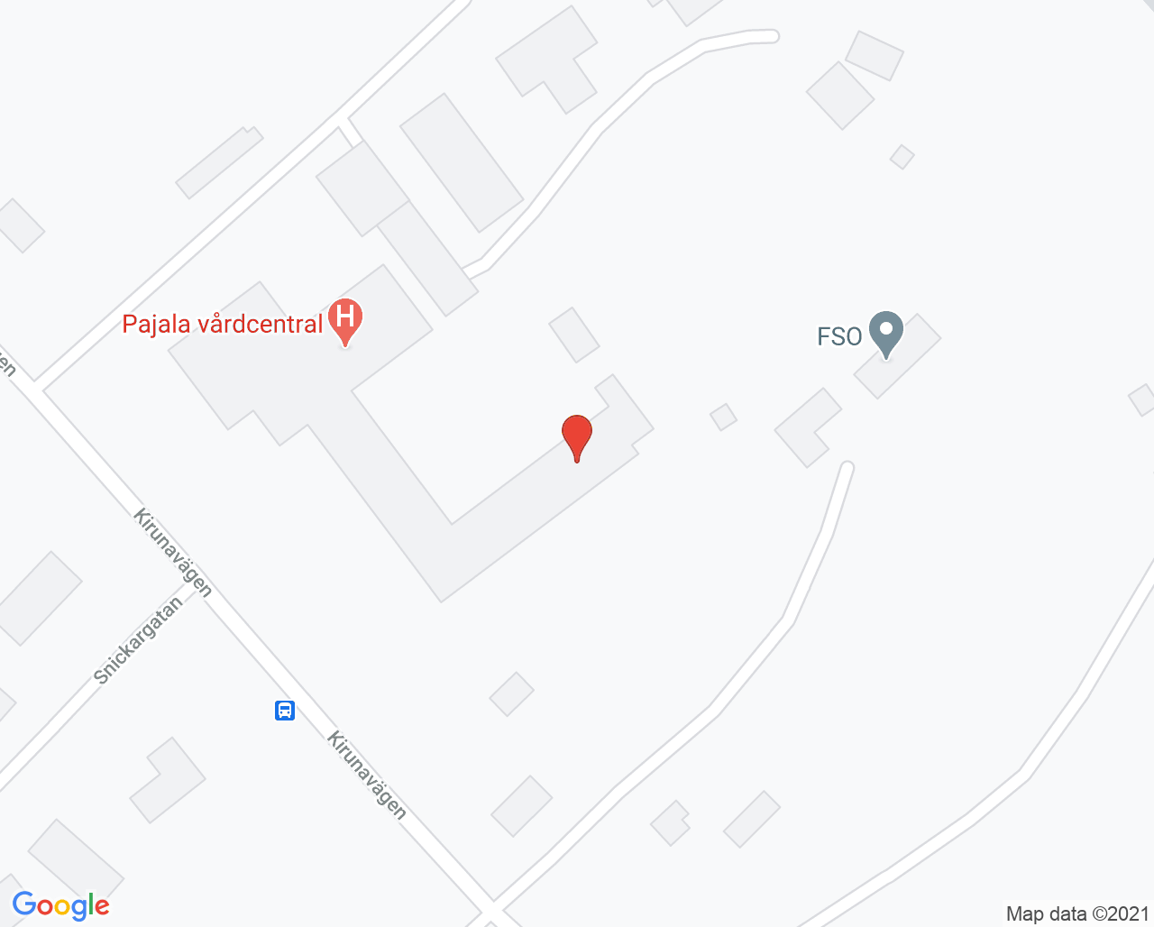 Karta till Folktandvården Pajala