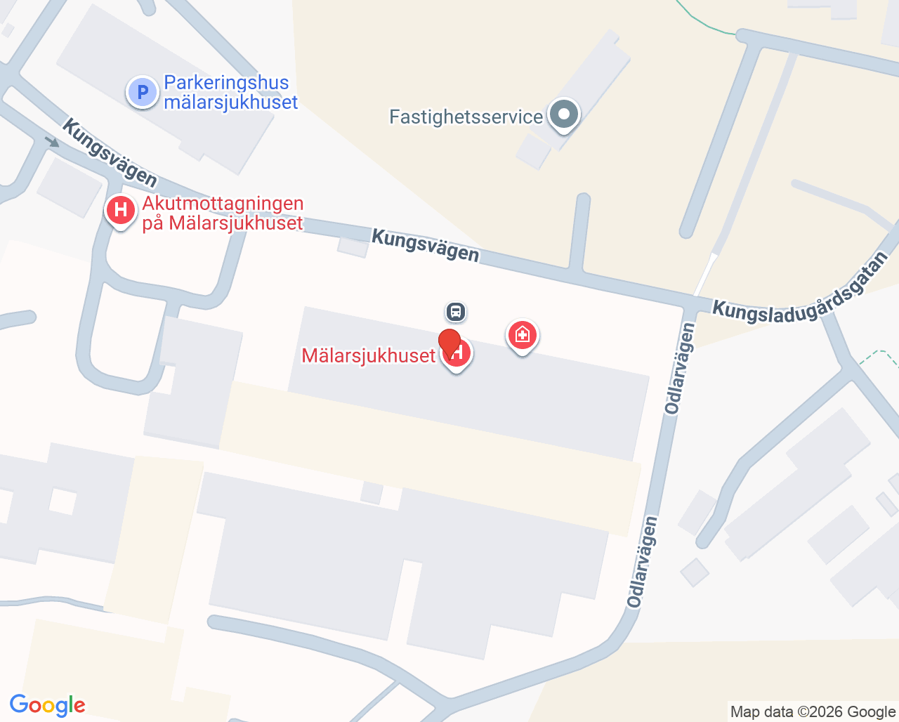 Karta till Barnmorskemottagningen Mälarsjukhuset, Eskilstuna