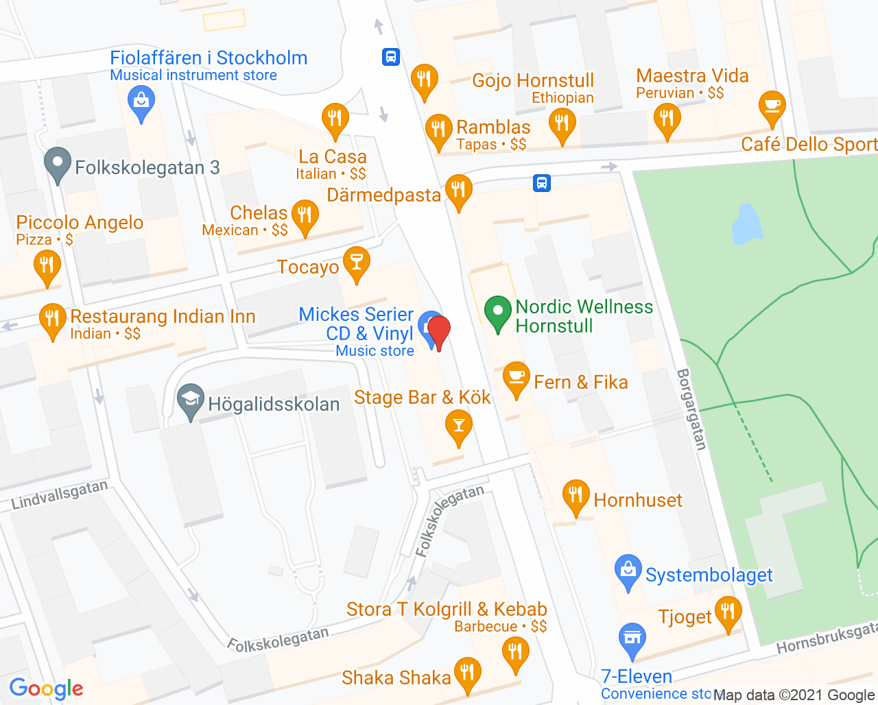 Karta till Tandläkare Linda Schölin, Stockholm