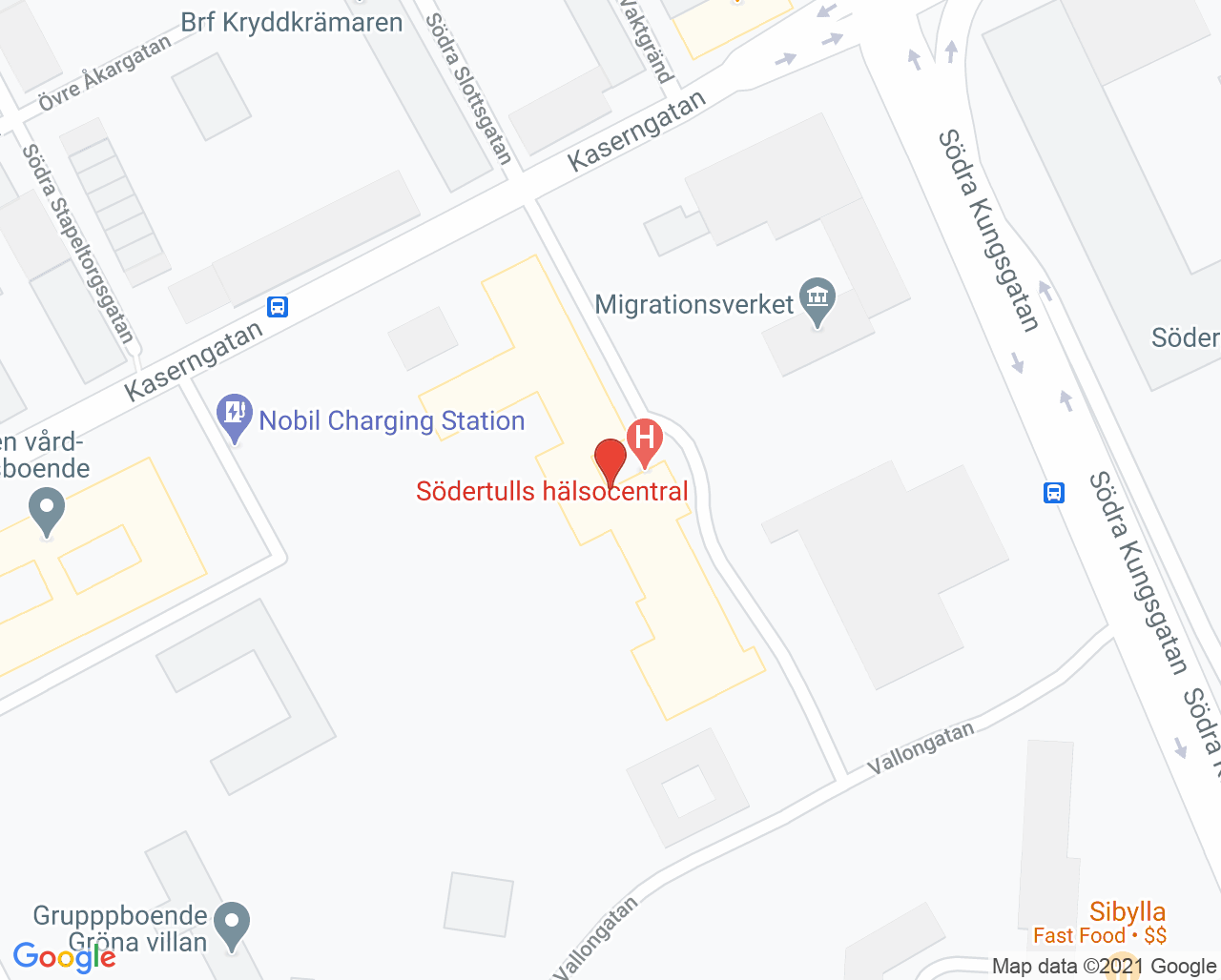 Karta till Barn- och ungdomspsykiatrimottagning behandling Gävle