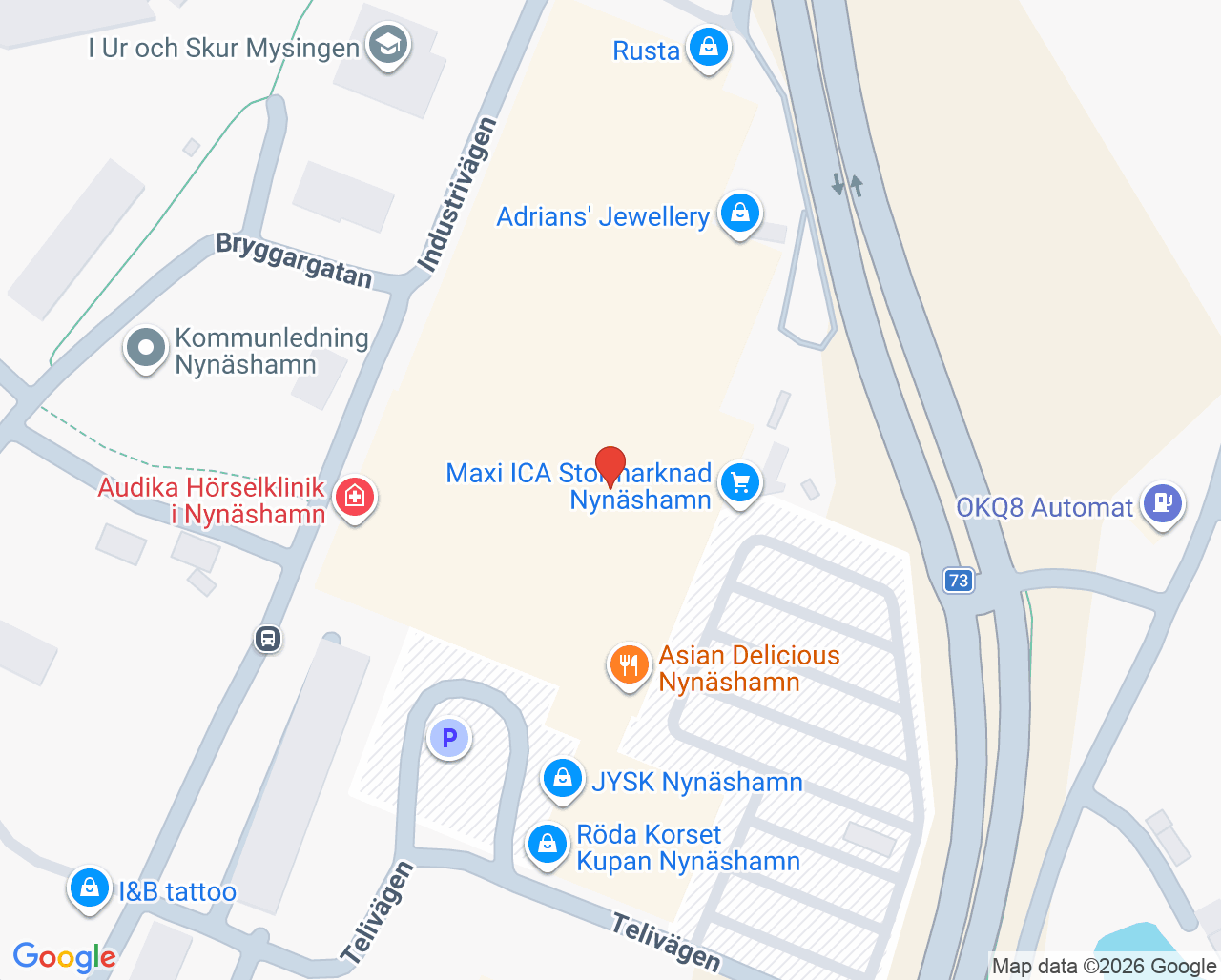 Karta till AudioNova Nynäshamn