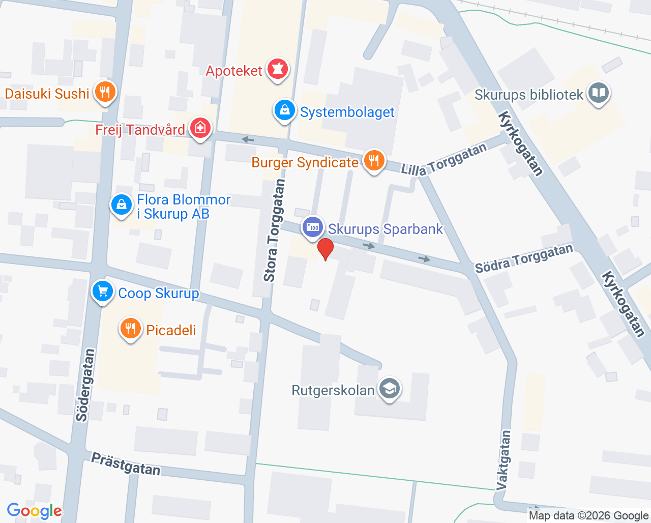 Karta till Vital Stortorget - Skurup
