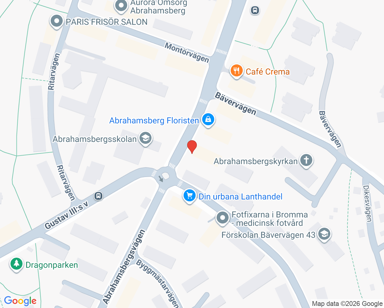Karta till Naprapat Doktorerna, Bromma