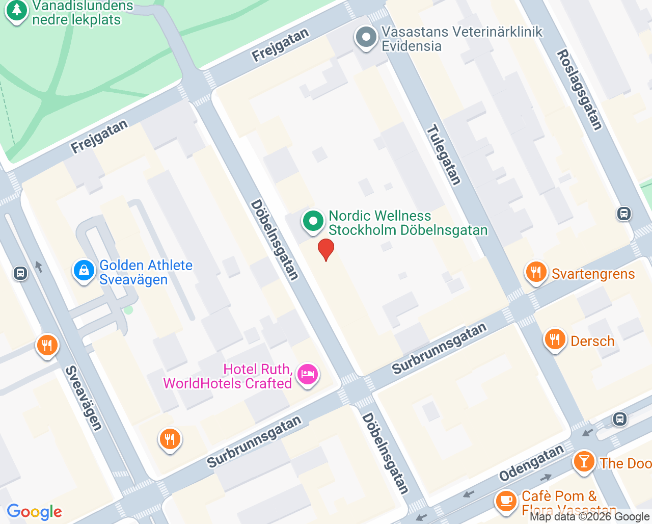 Karta till Vital Stockholm Döbelnsgatan