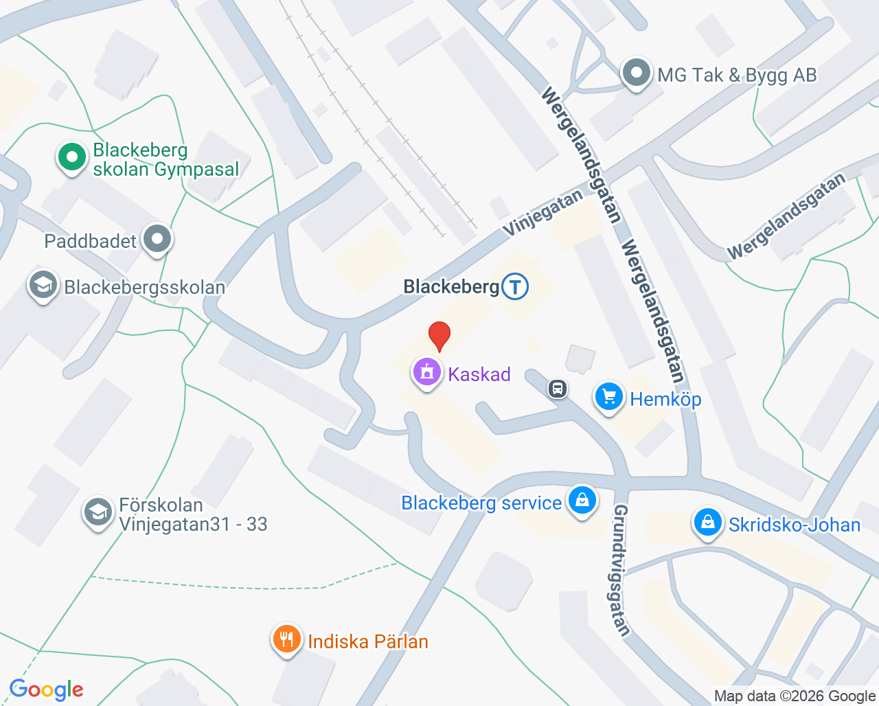 Karta till Blackebergs Tandvård