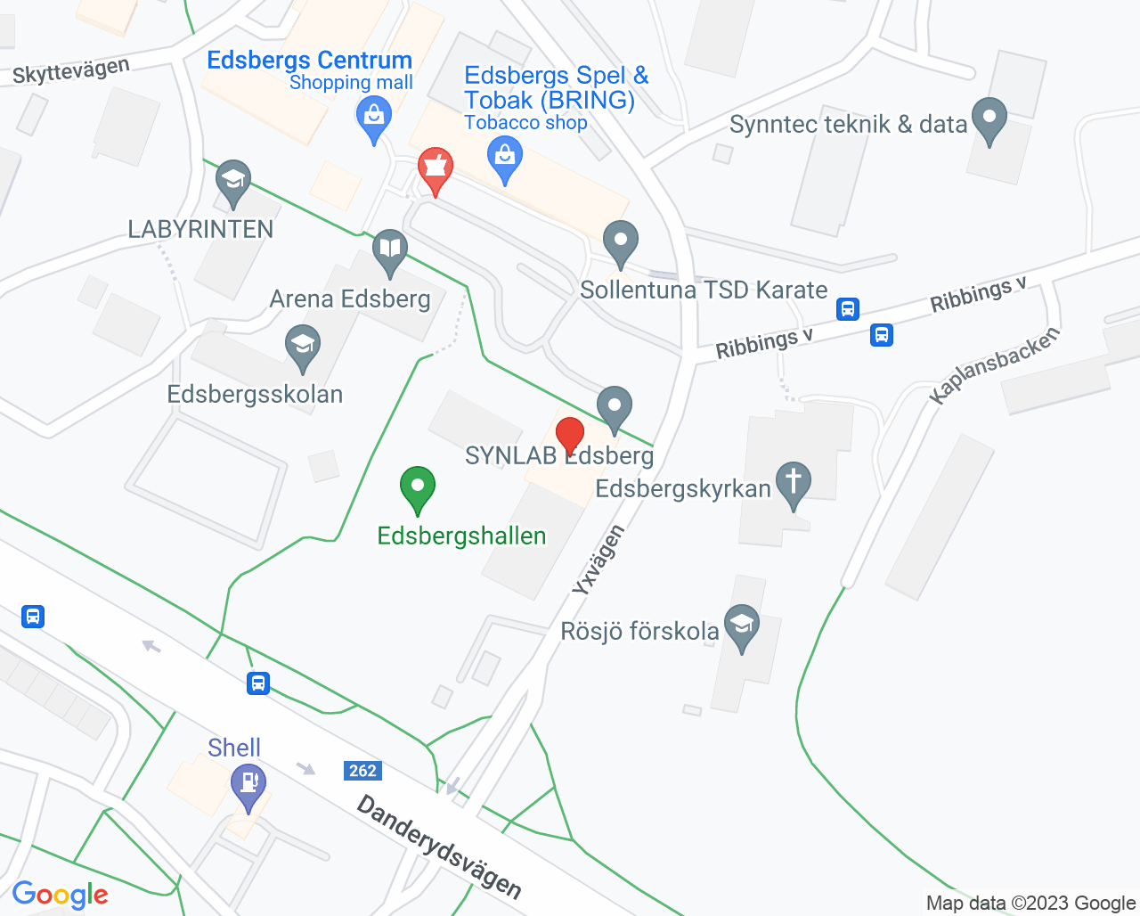 Karta till Vital Sollentuna Edsberg