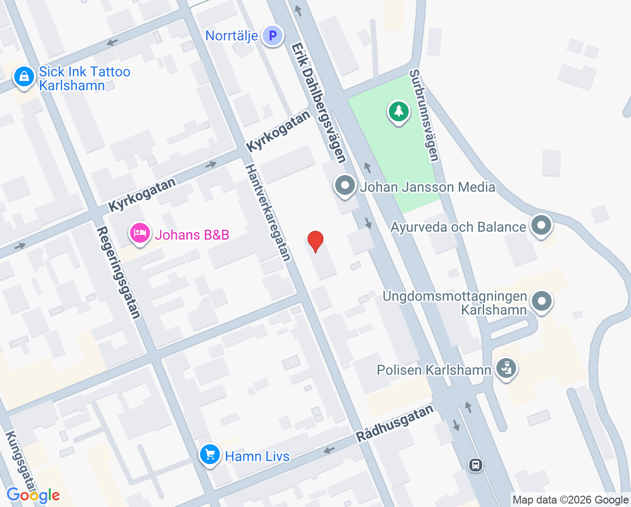 Karta till Tandläkare Anna Jensen