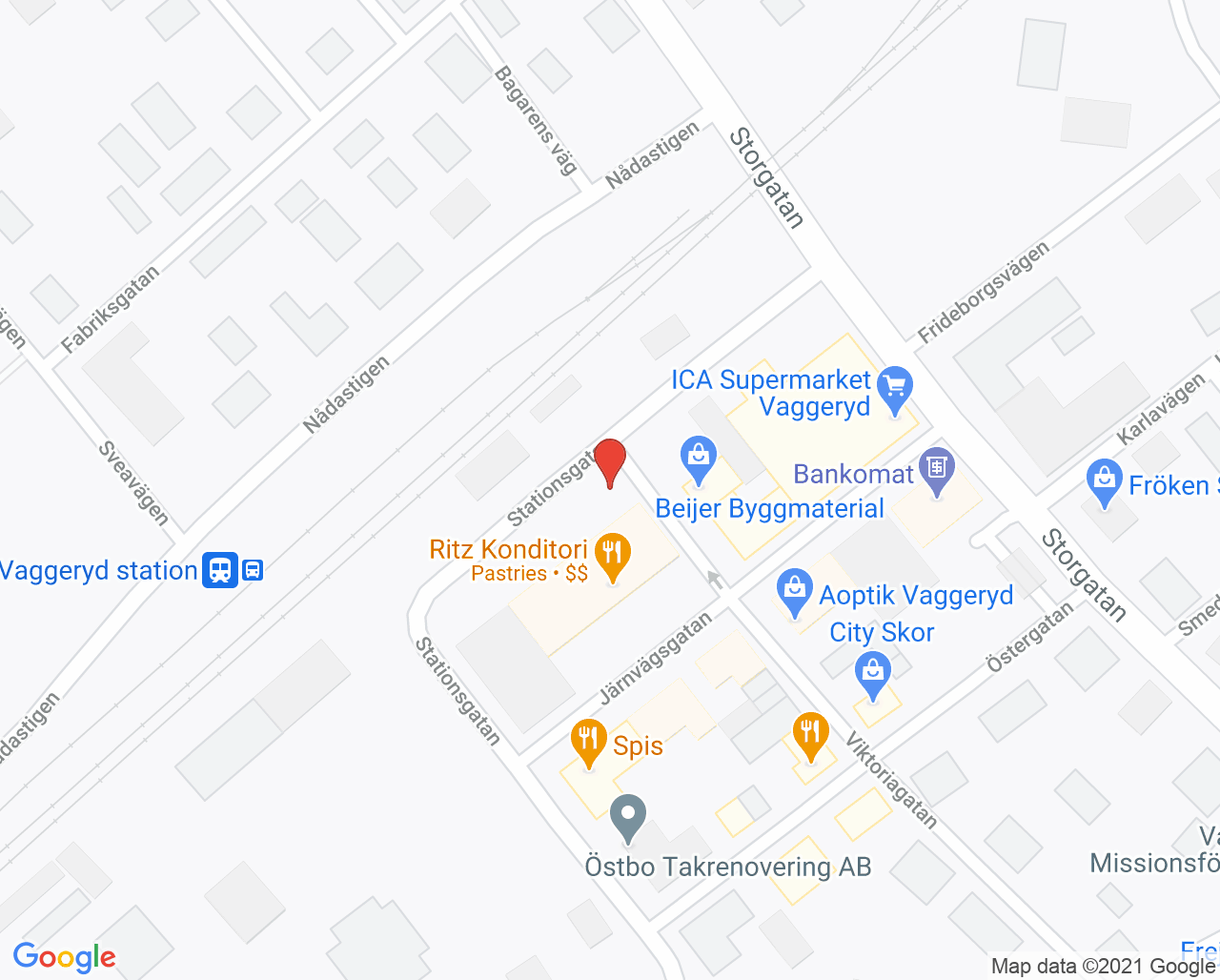 Karta till Ungdomsmottagningen Vaggeryd