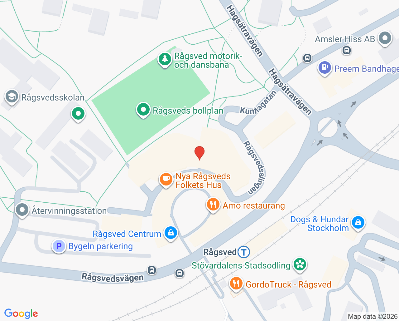 Karta till Capio Vårdcentral Rågsved
