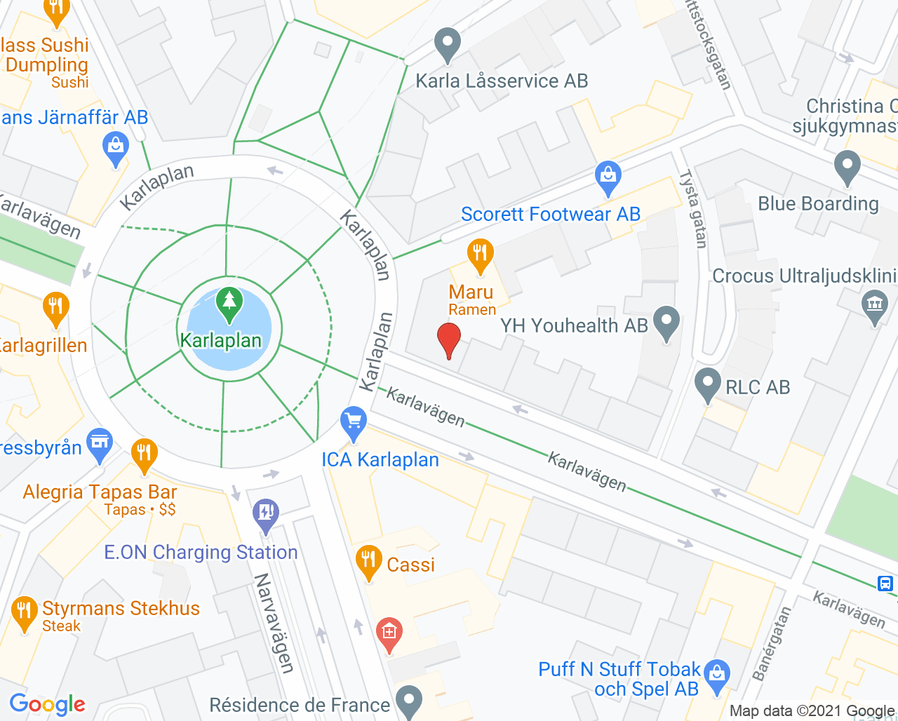 Karta till Victoriakliniken City