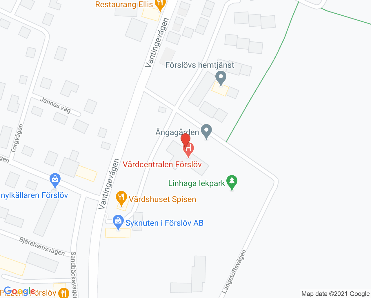 Karta till Barnavårdscentralen Förslöv