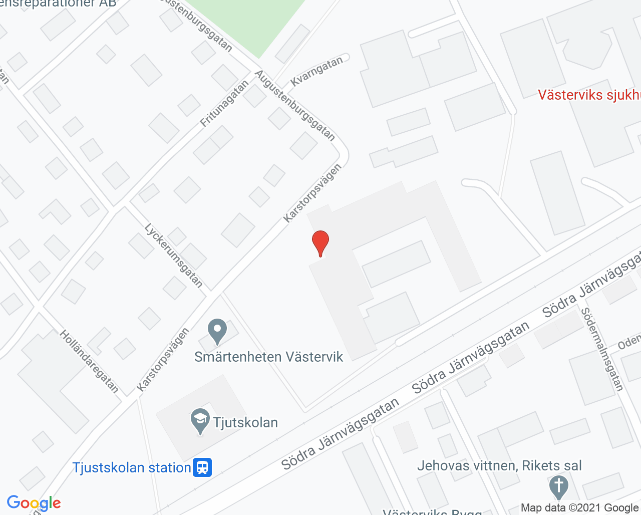 Karta till STI-mottagningen Västervik