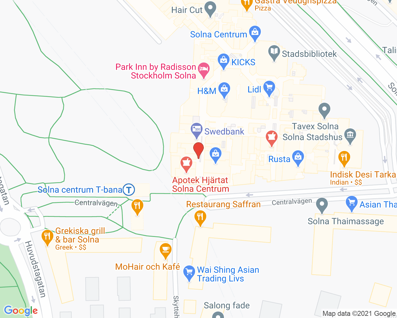Karta till Solna Ortopedmottagning