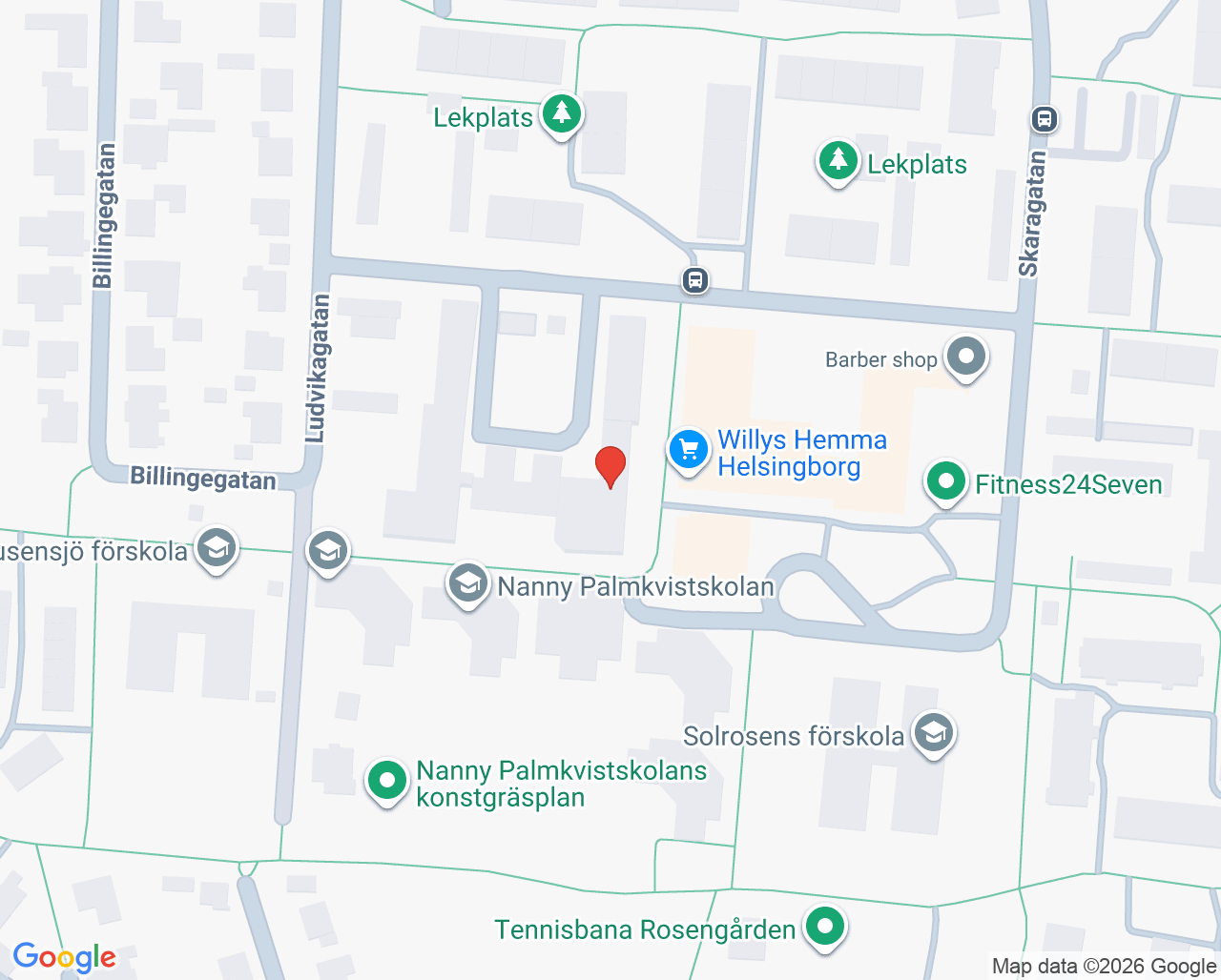 Karta till Barnavårdscentralen Fröhuset Husensjö