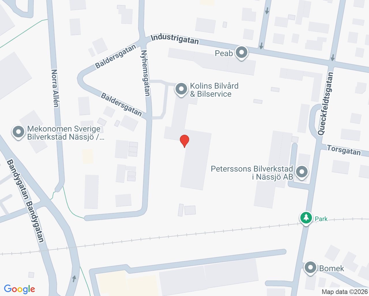 Karta till Bräcke Diakoni vårdcentralen Nyhälsan Nässjö