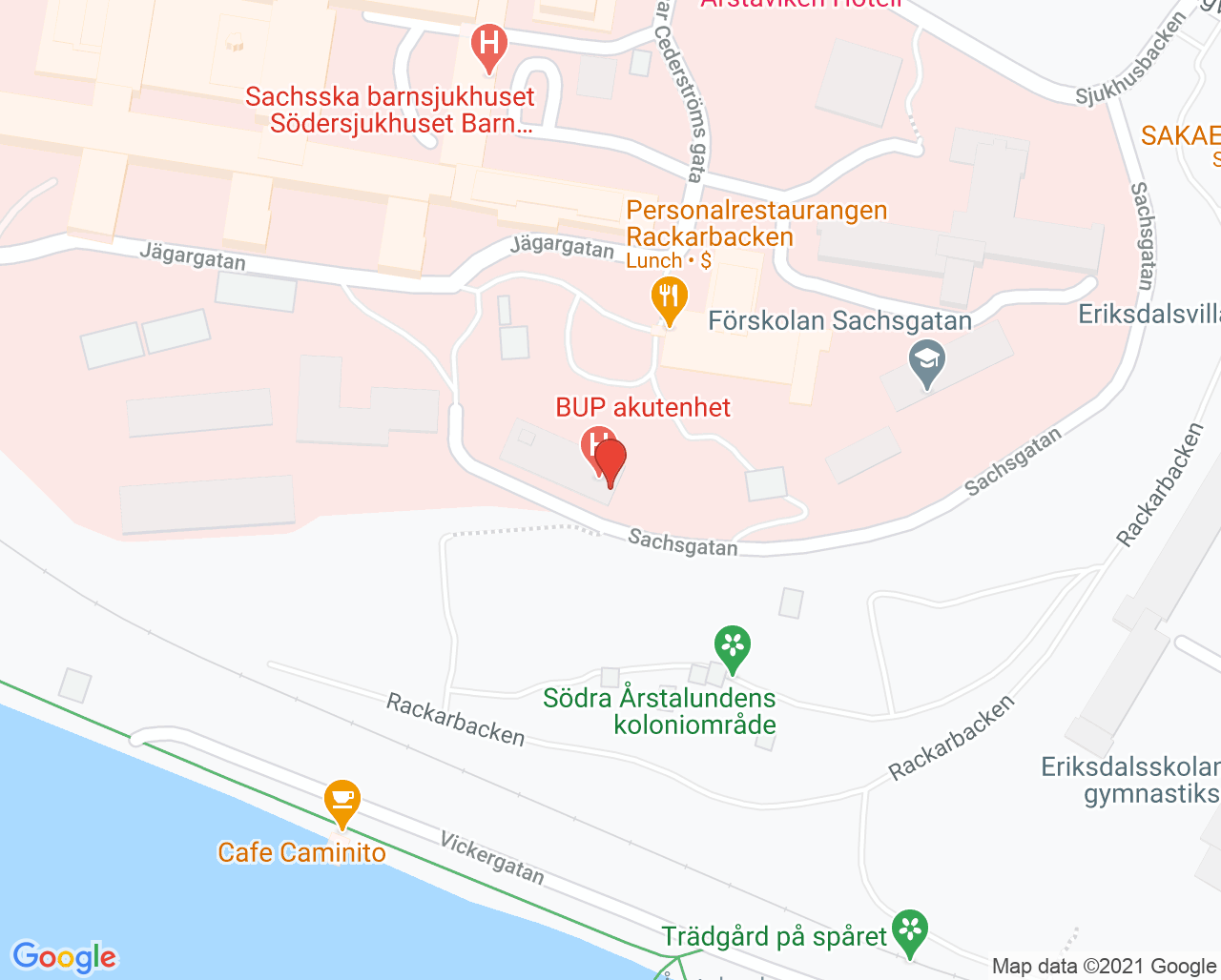 Karta till BUP Dagvårdsenhet