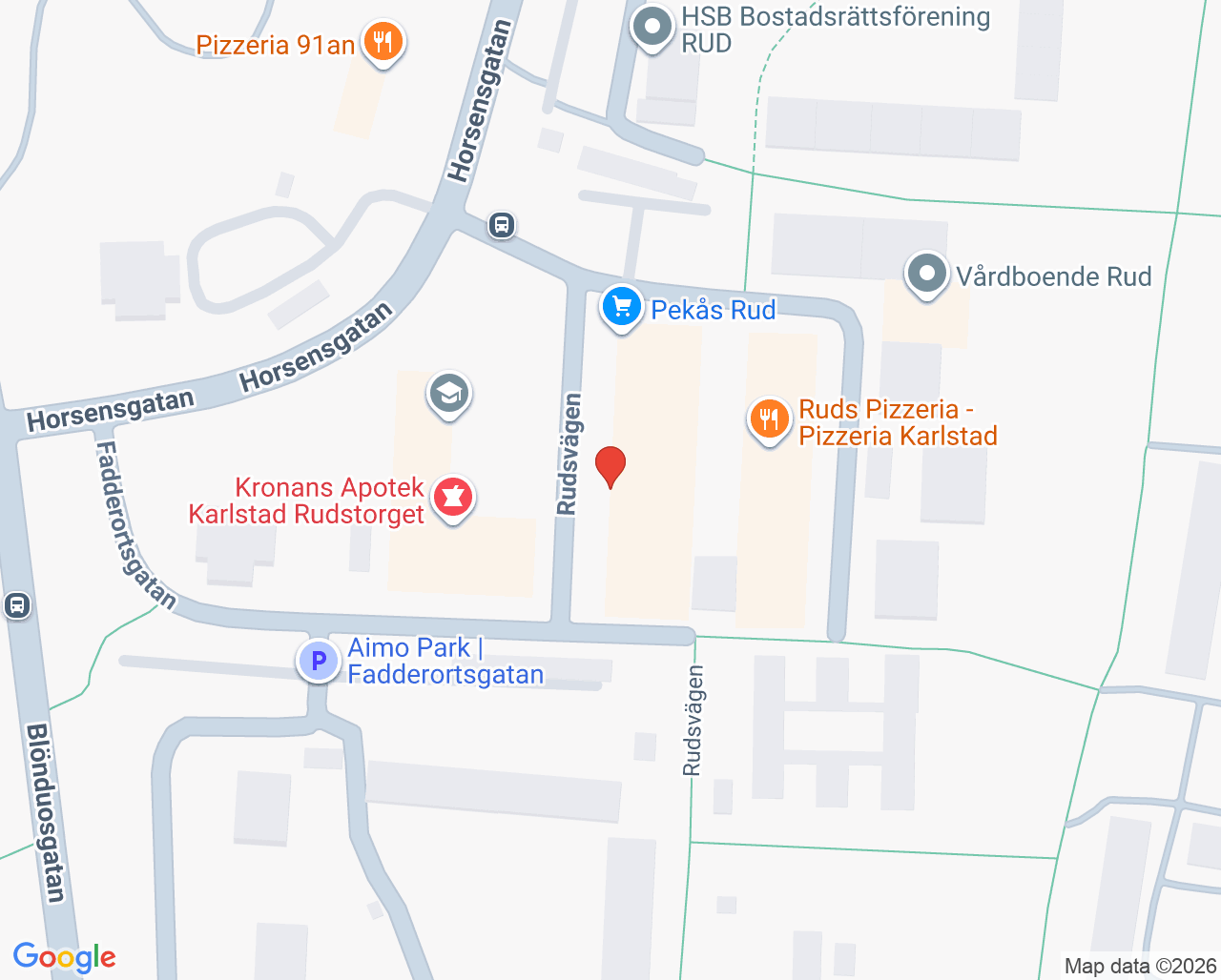 Karta till Provtagning vårdcentralen Rud Karlstad