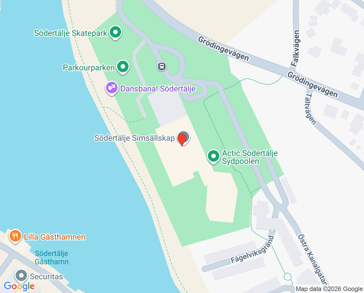Karta till Södertälje Rehab PVR