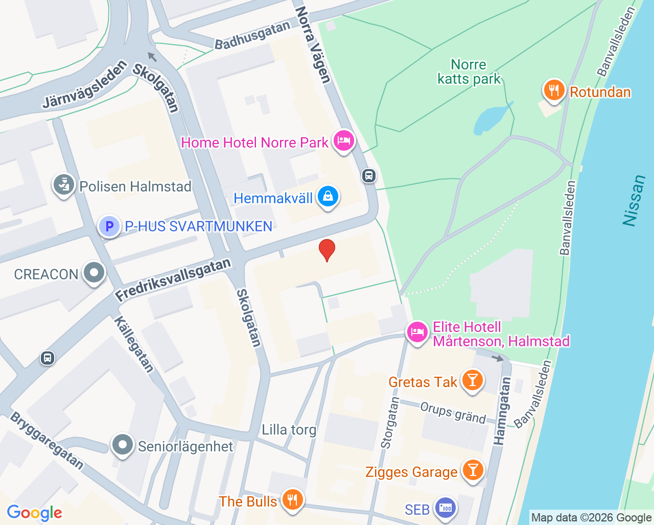 Karta till Liv i Balans i Halmstad AB, Halmstad